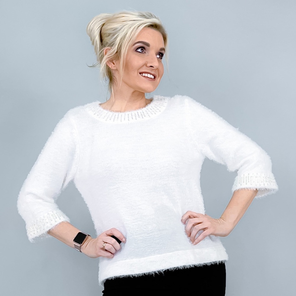 Fuzzy Sweater with Beading - Picture 7 of 14